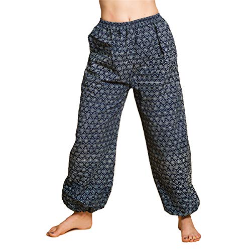 Panasiam Muck Pants 'geometrix', tradicional patrón japonés, fabricado justamente en pequeñas empresas Asanoha Talla única