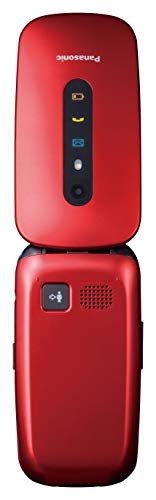 Panasonic TU456 - Teléfono Móvil para Mayores (Pantalla Color TFT 2.4", botón SOS, compatibilidad audífonos, Resistente a Golpes, Bluetooth, cámara) Color Rojo