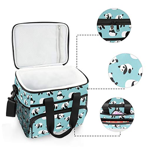 Panda Bear Cartoon Lunch Bag Cooler Box Mujer Picnic Hombro Correa Ice Pack Portátil