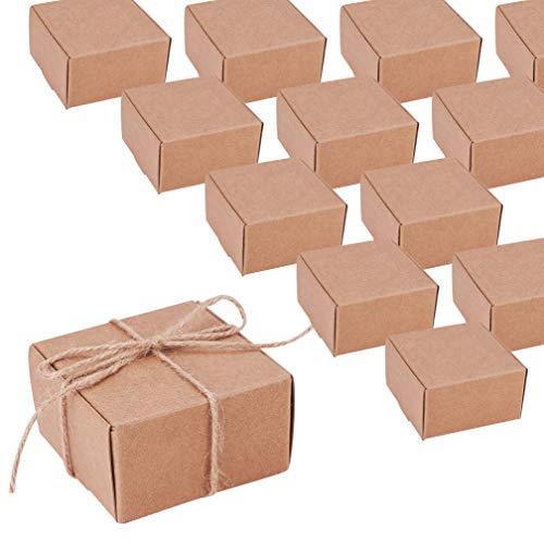 PandaHall Elite 60 Unidades de Cajas de Papel Kraft para Envolver Regalos Hechas a Mano Accesorios de Papel Caja de jabón para Pendientes pequeños Joyas Manualidades