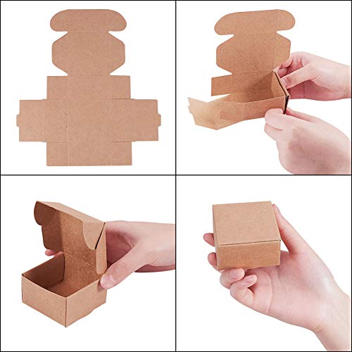 PandaHall Elite 60 Unidades de Cajas de Papel Kraft para Envolver Regalos Hechas a Mano Accesorios de Papel Caja de jabón para Pendientes pequeños Joyas Manualidades