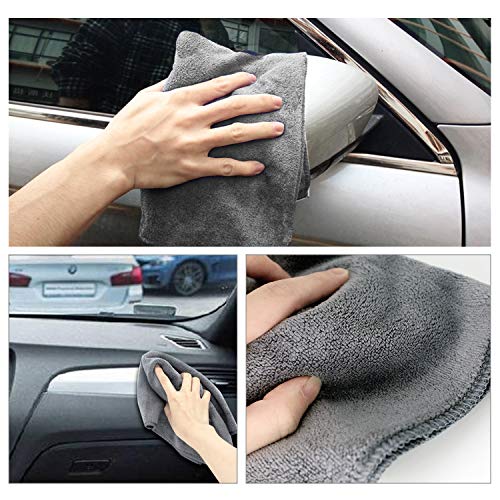 Paño de Limpieza de Microfibra Balletas Microfibra Sin Pelusa Super Absorbente Multiusos para Limpiar Cocina y Coche (5 Piezas Gris,40cm x 40cm )