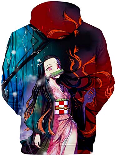 PANOZON Demon Slayer Sudadera Mujer Impresión 3D de Personajes de Espada Mata-Demonios Manga Japonés para Niñas Chicas (M, Nezuko 66-6)