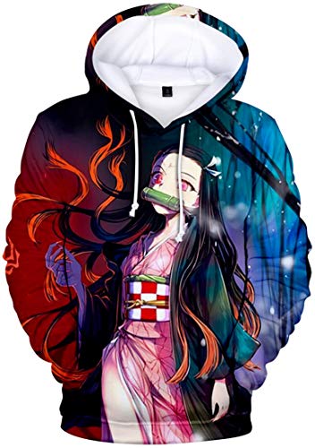 PANOZON Demon Slayer Sudadera Mujer Impresión 3D de Personajes de Espada Mata-Demonios Manga Japonés para Niñas Chicas (M, Nezuko 66-6)