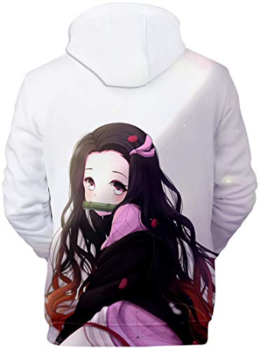 PANOZON Niños Sudadera Demon Slayer: Espada Mata-Demonios Impresión 3D Manga Japonés con Capucha Unisex para Niñas (2XS, Nezuko 16-5)