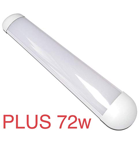 Pantalla Carcasa PLUS. Doble potencia! 120 cm. Tubo led integrado T8 72w a prueba de polvo. 6800 lumenes. Regleta led slim. (Blanco Frio (6500K))