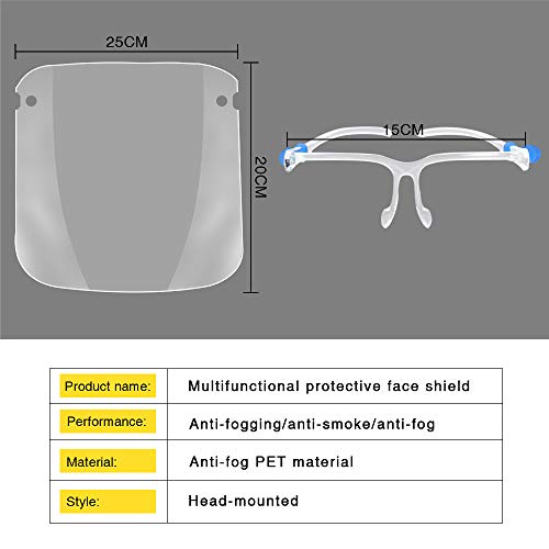 Pantalla de Proteccion Facial, LETOUR 10 Pcs de Cara Completa de Plástico Reutilizable Gafas protectoras Visera de protección de seguridad Anti escupir para hombres y mujeres