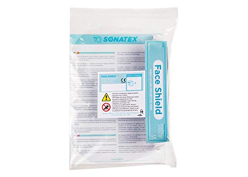 Pantalla Protección Facial Sonaprotec - Protector Facial Antivaho. Talla Niños y Adultos. Visera Protectora para la Cara Face Shield Fabricadas en España - Talla Mediana - Pack 1