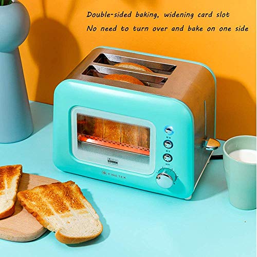 Pantalla transparente Tostadora automática para el desayuno,Tostadora de seis etapas Ranura para tarjeta de boca ancha Diseño de función antiadherente,Adecuado para cocinas y fiestas en el hogar,Rosa