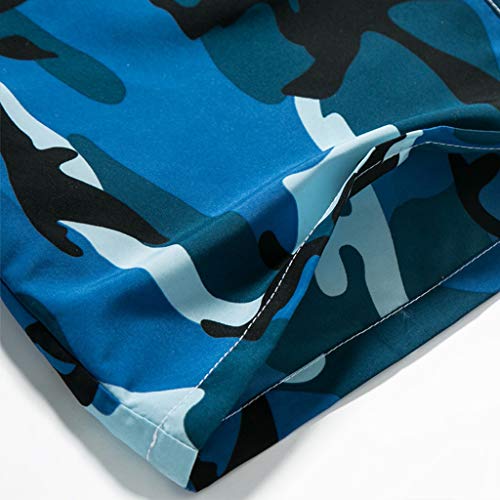 Pantalones Cortos Hombre Verano 2019 Nuevo SHOBDW Tallas Grandes Pantalones de Playa Bañador Cordón Suelto Pantalones Hombre Camuflaje Casual Pantalones Cortos Hombre Deporte(Azul,3XL)