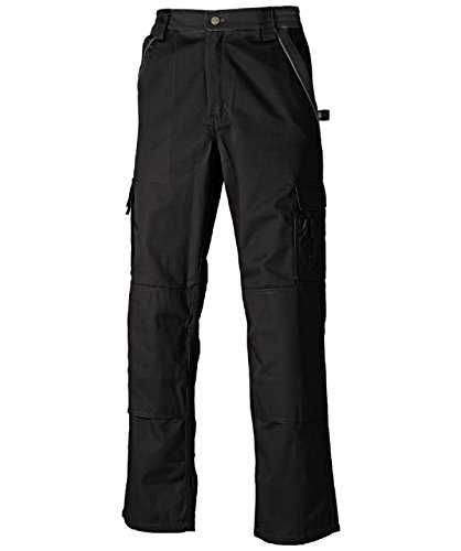 Pantalones de trabajo Dickies, serie industrial robusta, 300 g/m, cintura de 65% poliéster y 35% algodón. verde/negro 58