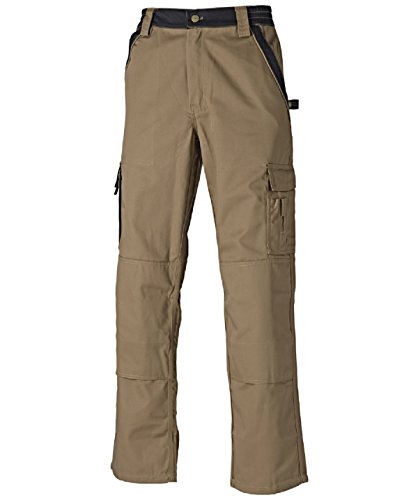 Pantalones de trabajo Dickies, serie industrial robusta, 300 g/m, cintura de 65% poliéster y 35% algodón. verde/negro 58