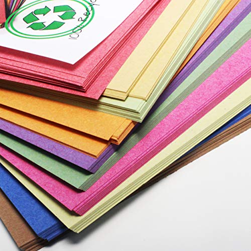 Papel de azúcar reciclado A3 de 10 colores, 100 g/m², 250 hojas por BCreative ®