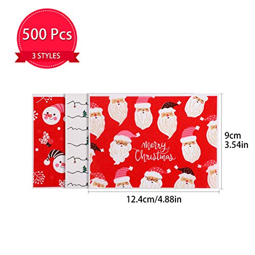 papel encerado 500 piezas Papel de envoltura de alimentos navideños, envoltura de dulces, envoltorios de pasteles, chocolate, turrón de caramelo, papel de cera retorcida, 4.82x 3.54 pulgadas