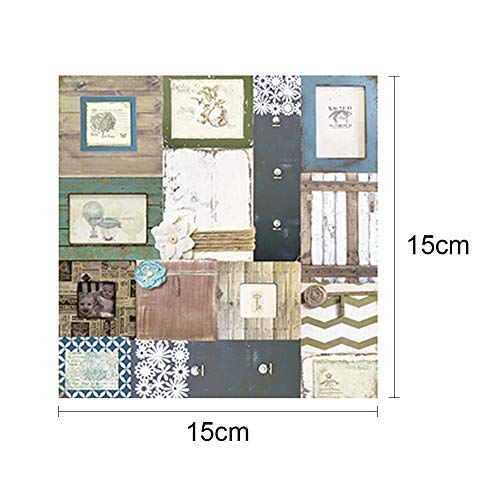 Papel estampado patrón 24 Hojas de Paper Pack Scrapbooking Estampado Flores Románticas Vintage para DIY Paper Decorativa Manualidades 15x15cm