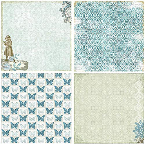 Papel estampado patrón 24 Hojas de Paper Pack Scrapbooking Estampado Flores Románticas Vintage para DIY Paper Decorativa Manualidades 15x15cm