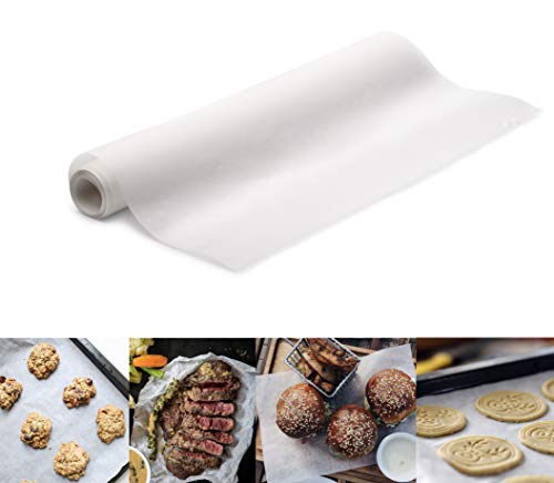 Papel horno reutilizable - Papel vegetal para horno 5m -Papel para Hornear Bandeja / Sin Grasa ni Aceite, se Puede Cortar a Medida, Revestimiento Antiadherente