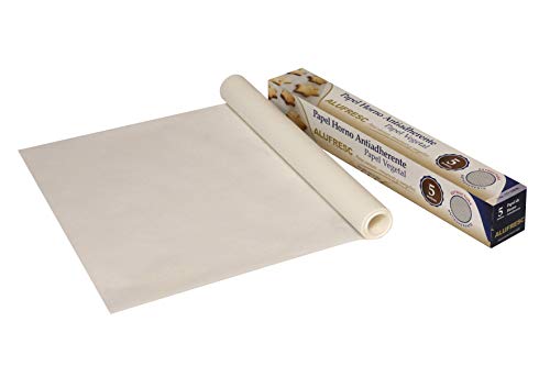 Papel horno reutilizable - Papel vegetal para horno 5m -Papel para Hornear Bandeja / Sin Grasa ni Aceite, se Puede Cortar a Medida, Revestimiento Antiadherente