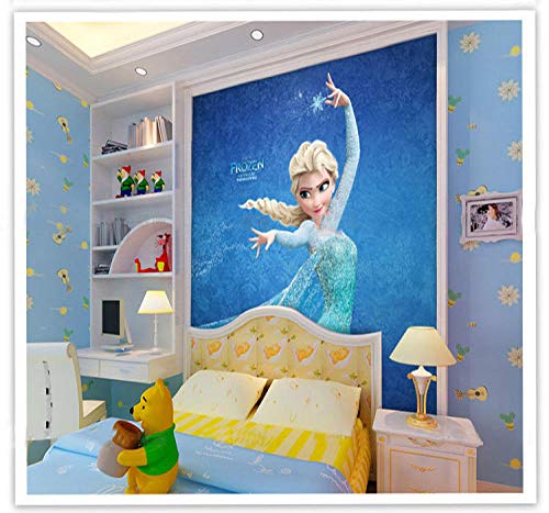 Papel pintado de la habitación infantil congelada de dibujos animados parque de atracciones jardín de infantes habitación de la princes Papel tapiz no tejido Papel tapiz 3D Decoración-400cm×280cm