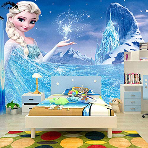 Papel pintado de la habitación infantil congelada de dibujos animados parque de atracciones jardín de infantes habitación de la princes Papel tapiz no tejido Papel tapiz 3D Decoración-400cm×280cm