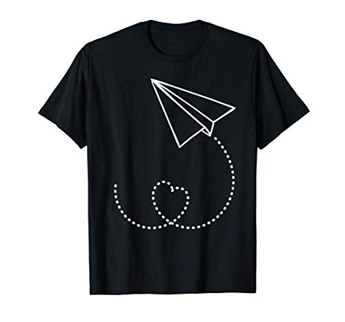 Papeles de origami plegables Avión Corazón Amor Camiseta