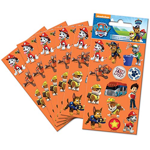 Paper Projects 9107083 Paw Patrol - Adhesivos (6 unidades), color naranja