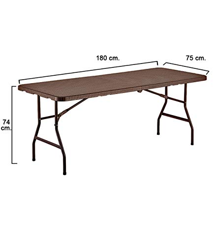 PAPILLON 8043807 Mesa Plegable Rectangular Marron 180 x 75 x 74 cm