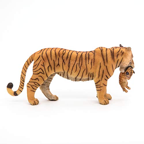 Papo- Figura Tigre Hembra con Cachorro 3,5X14,5X6,5CM, Multicolor (50118)