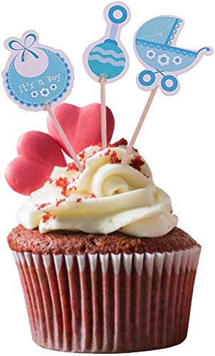 Paquete con 50 Cup Cake Toppers kinderfeste Fiesta de cumpleaños Decoración para Baby Boy/Girl