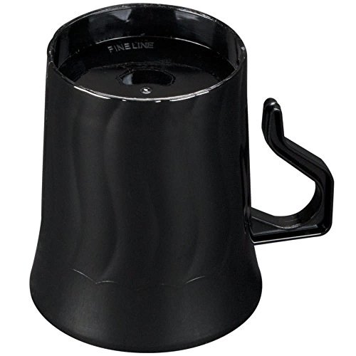 Paquete de 16 tazas de café de plástico duro elegante, 220 ml, color negro