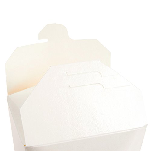 Paquete de 60 recipientes chinos para comida para llevar, suministros para fiestas chinas, 94,6 cl, color blanco, 10,1 x 11,4 x 8,3 cm