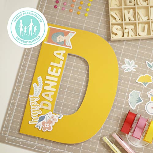 PARAES Letras de madera color natural - 130 letras - Letras madera - Letras de madera decorativas - Nombre madera - Madera manualidades - abecedario para niño - juego de letras - s