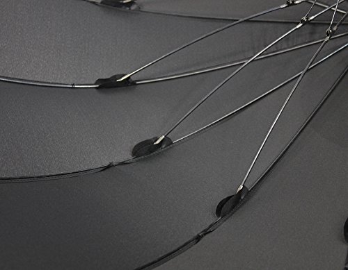 Paraguas largo automático de iX-Brella de 16 varillas de fibra de vidrio – muy estable de color negro Negro negro 115 cm