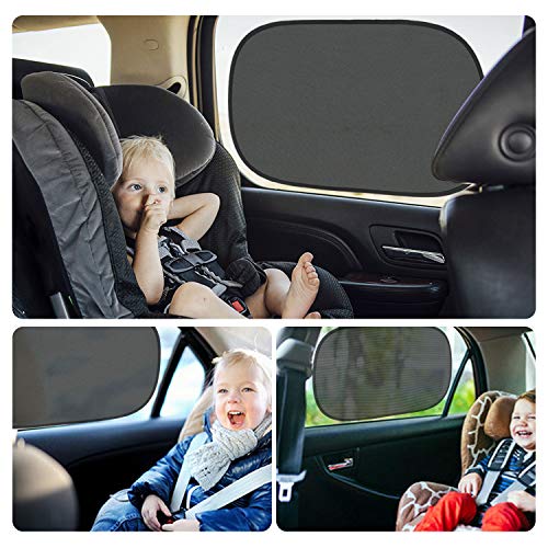 Parasol Coche Bebé, Protector Solar Infantil Lateral para Coche Resistente a UV, Visera para Ventana Lateral Apta para Vehículos de la Mayoría (2 Piezas)