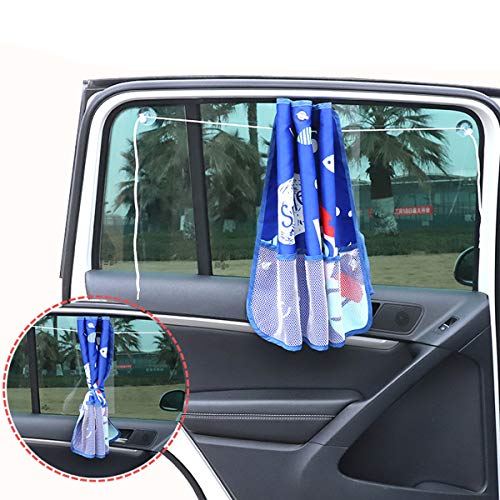 Parasol coche infantil con protección UV, ASUG Sombrillas para ventana lateral Creative Car con bolsa de malla de almacenamiento Cortina autoadhesiva para niños Baby Pet - 19.7 * 27.6in