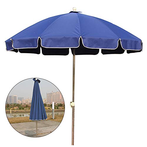 Parasol Jardin Sombrillas Terraza Playa Sombrilla de Playa de 2.6 M (8.5 Pies), Protección UV Sombrillas de Jardín Ligeras Portátiles para el Mercado de Piscinas en el Patio Trasero, con Altura Ajusta