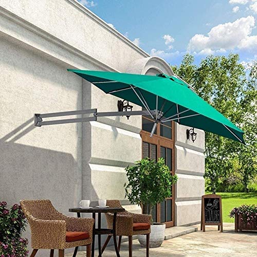 Parasol Jardin Sombrillas Terraza Playa Sombrilla montada en la pared al aire libre, sombrilla para jardín con balcón, sombrilla redonda resistente al agua con protección UV, con sistema de inclinació