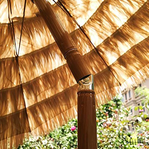 Parasol LWMQ Sombrilla Playa/Estilo Hawaiano/Aplicar al Mercado de Patio de jardín de césped de Playa - Protección UV Impermeable,Inclinada/Ajustable,210 cm Paja Sombrilla