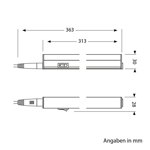 parlat LED lámpara bajo mueble Rigel, 31,3cm, 380lm, blanca cálida