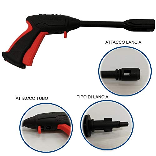 parpyon® - Pistola para hidrolimpiadora Annovi Reverberi - AR Blue Clean - Black&Decker - Conexión rápida para Tubo de Agua - Accesorios de Recambio hidrolimpiadoras + paño de Regalo (BD41623)