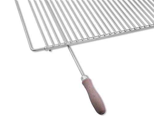 Parrilla en acero inoxidable europea de anchura ajustable 65–90x45cm