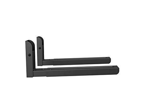 Part King - Soporte universal para estante de pared con brazos ajustables de 290 mm a 420 mm, color negro