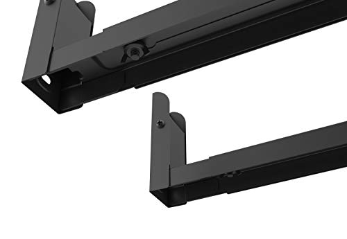 Part King - Soporte universal para estante de pared con brazos ajustables de 290 mm a 420 mm, color negro