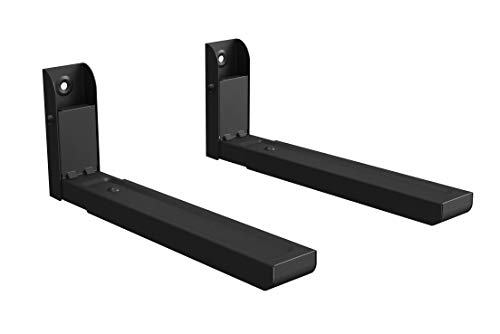 Part King - Soporte universal para estante de pared con brazos ajustables de 290 mm a 420 mm, color negro