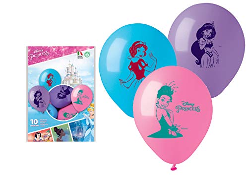 PartyCube- Disney - Juego de 10 globos de princesa, multicolor, talla única, 33677