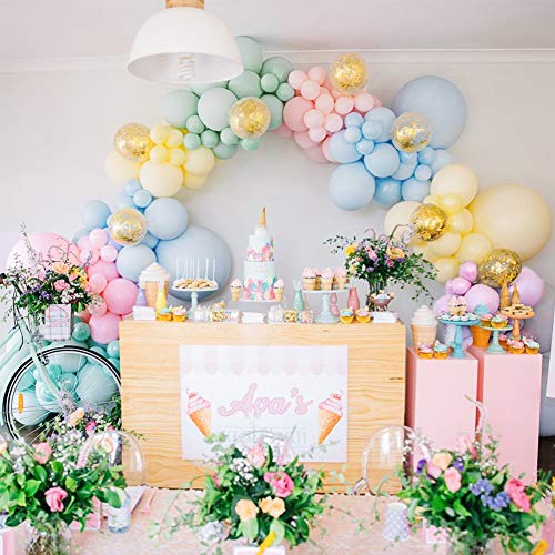 PartyWoo Pastel Globos 80 Piezas Globos de Látex en Colores Pastel Surtidos y Globos de Confeti Decoraciones de Fiesta Colores Pastel para Cumpleaños de Niñas, Baby Shower, Boda