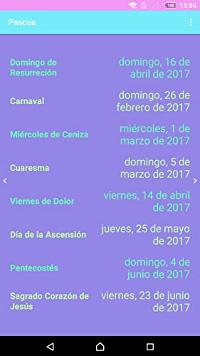 Pascua - Fechas asociadas