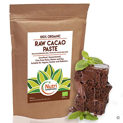 Pasta de Cacao Bio Cruda / Masa en obleas / botones - Sin endulzar, sin refinar y 100% chocolate puro - 500g