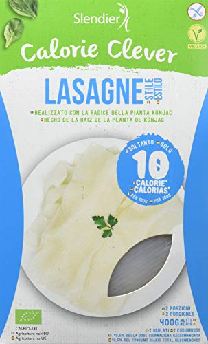 Pasta konjac Lasaña sin gluten - pasta hipocalórica - Slendier - 400g BIO (cja 6 uds) Total: 2400g