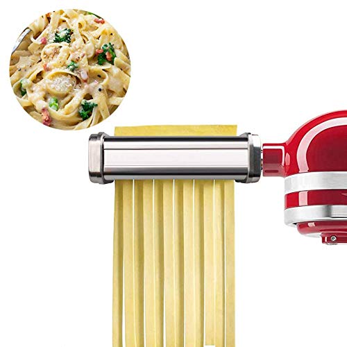 Pasta Maker Fettuccine Cutter Accesorios para Mezcladores de Soporte KitchenAid, Acero Inoxidable Fettuccine Cutter Maker Accesorios con Cepillo de Limpieza(1,Fettuccine Cutter)